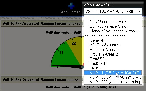 Selecting a VoIP workspace view